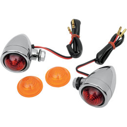 Drag Specialties Custom Bolt Mount Bullet Marker Lights Pair Chrome 2040-0532