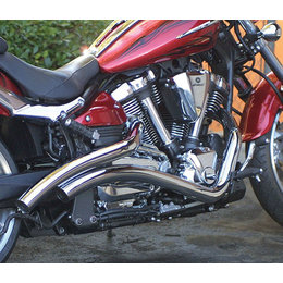 Chrome La Choppers Curved Exhaust System For Yamaha Raider 08-11