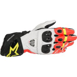 Alpinestars Mens GP Pro R2 Leather Riding Gloves White