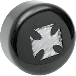Black, Chrome Cross Drag Specialties Horn Cover Black With Chrome Cross For Hd Big Twin 1991-2012