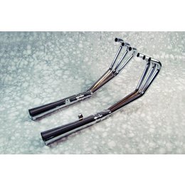 MAC 6:2 Dual Exhaust System With Megaphone Mufflers Chrome For Honda CBX 80-82