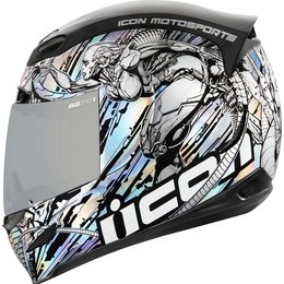 Icon Airmada Mechanica Full Face Helmet Silver