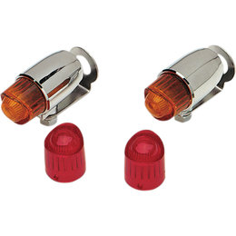 Drag Specialties Pony Marker Lights Pair Universal Chrome Amber Red DS-280006