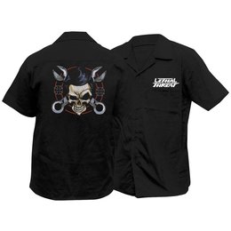 Lethal Threat Mens Wrench Skull Garage Work Shirt 2014 Black