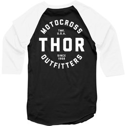 Thor Mens Outfitters 3/4 Sleeve Raglan T-Shirt Black