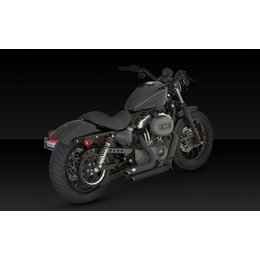 Vance & Hines Exhaust Shortshots Stagger Black For Harley Softail