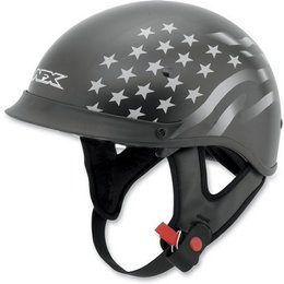 Flat Black Afx Mens Fx-72 Fx72 Stealth Half Helmet With Built-in Shield