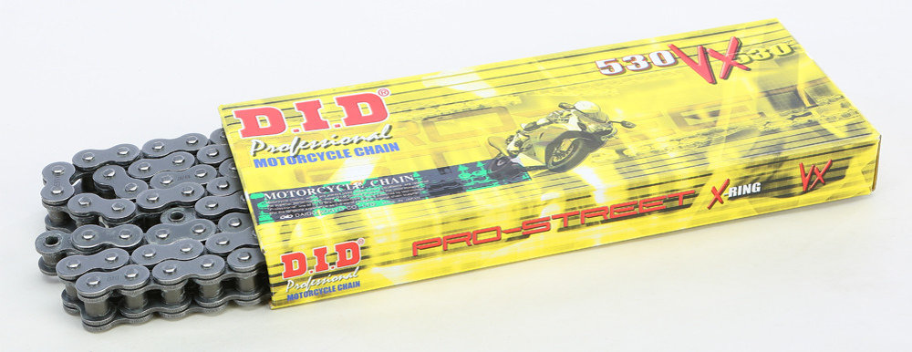 D.I.D DID 530 VX3 Xring Drive Chain Gold or Natural with Rivet Master Link