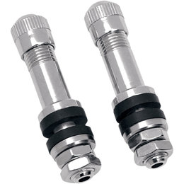 Drag Specialties Bolt-In Valve Stems For 0.24 Inch Holes Pair Chrome 0360-0009