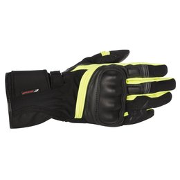 Black, Fluorescent Yellow Alpinestars Mens Valparaiso Drystar Textile Gloves 2014 Black Fluor Yellow