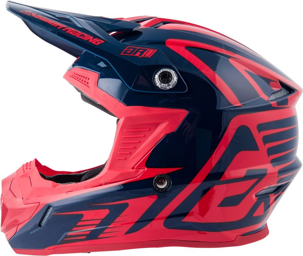 M BLACK ANSWER RACING AR1 MIDNIGHT BRIGHT RED EDGE YOUTH RACING HELMET S L 
