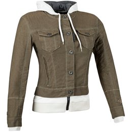 Speed & Strength Womens Fast Times Armored Textile Denim Hoody Jacket Brown