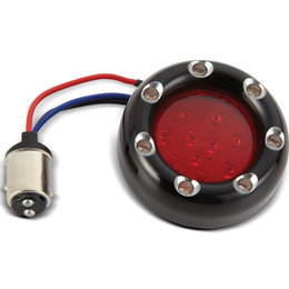Black, Red Ring Led's, Red Lens Arlen Ness Fire Ring Kit For Deuce Style Turn Sig Rear Single Func Black Red Red