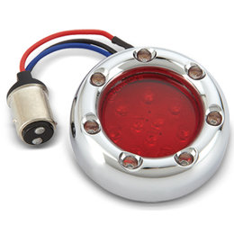 Black, Red Ring Led's, Red Lens Arlen Ness Fire Ring Kit For Deuce Style Turn Sig Rear Single Func Chrme Red Red
