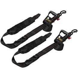 Drop-Tail Premium Motorcycle Tie-Down Straps W/ Plush Soft Ties 2x84 Pair Black