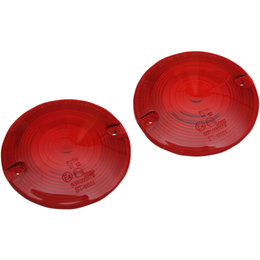 Drag Specialties Replacement Turn Signal Lenses Pair For Harley Red 2020-0639