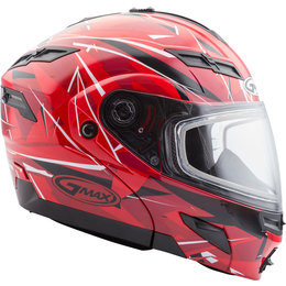GMAX GM54S GM-54S Scribe Modular Snowmobile Helmet With Dual Pane Shield Red