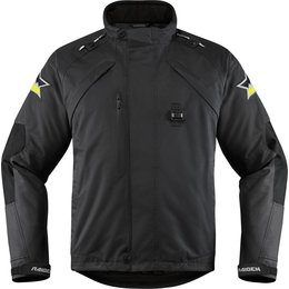 Icon Mens Raiden DKR Monochromatic Waterproof Armored Textile Riding Jacket Black