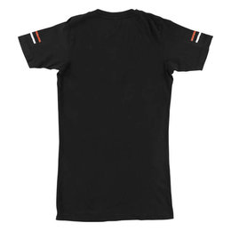 FMF Womens Retro Short Sleeve V-Neck Cotton T-Shirt Black