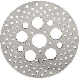 Drag Specialties Brake Rotor Drilled Style Ground Finish For Harley 1710-1902