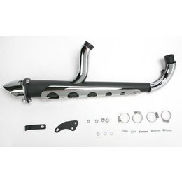Black Covingtons True Dual 2:1 Exhaust For Harley Softail Fxd Fxr