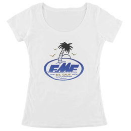 FMF Womens Captain Quint Short Sleeve Scoop Neck Cotton T-Shirt White