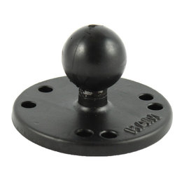 RAM Mount Round Base 2-1/2 In W/ 1 In Ball And AMPS Hole Pattern Black Universal Black