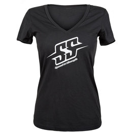 Speed & Strength Womens Comin' In Hot Deep V-Neck Graphic T-Shirt Black