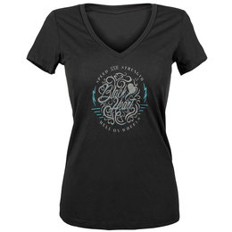 Speed & Strength Womens Black Heart Deep V-Neck Graphic T-Shirt Black