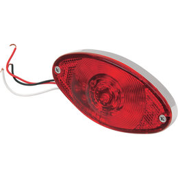 Drag Specialties LED Ultra-Thin Cat-Eye Taillight For Harley Chrome With Red
