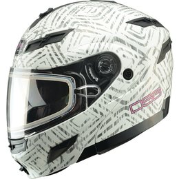 GMAX Womens DSG GM54S Aztec Modular Snow Helmet With Dual Pane Shield/LED Light White
