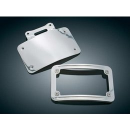 Chrome Kuryakyn Curved License Plate Mount With Frame