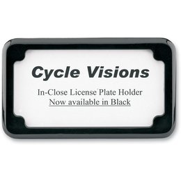 Black Cycle Visions Beveled License Plate Frame No Light