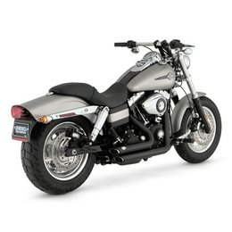 Vance & Hines Shortshots Staggered Exhaust Full System Black For Harley Dyna