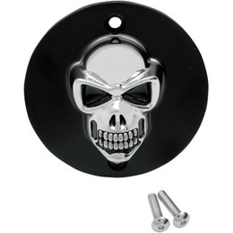 Matte Black, Chrome Skull Drag Specialties Points Cover 3-d Black With Chrome Skull For Hd Twin Cam 99-12