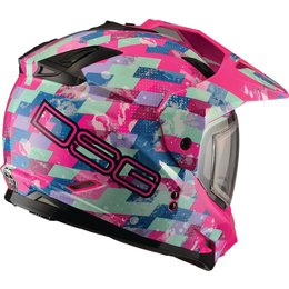 GMAX Womens Divas DSG GM11S Checked Out Sport Snow Helmet With Dual Pane Shield Pink
