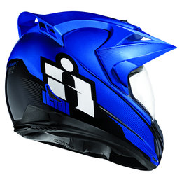 Icon Variant Double Stack Dual Sport Helmet With Visor Blue