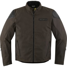 Icon Mens 1000 Collection Squalborn Armored Waterproof Textile Jacket Brown