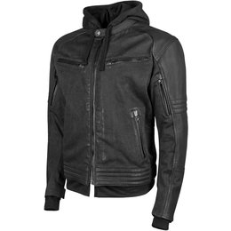 Speed & Strength Mens Straight Savage Armored Leather & Waxed Canvas Jacket Black