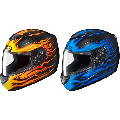 HJC CS-R2 Flame Motorcycle Helmet Black Orange XL Extra Large Full Face 