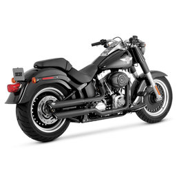 Vance & Hines Twin Slash 3 In Round Muffler Black For Harley Softail 46843