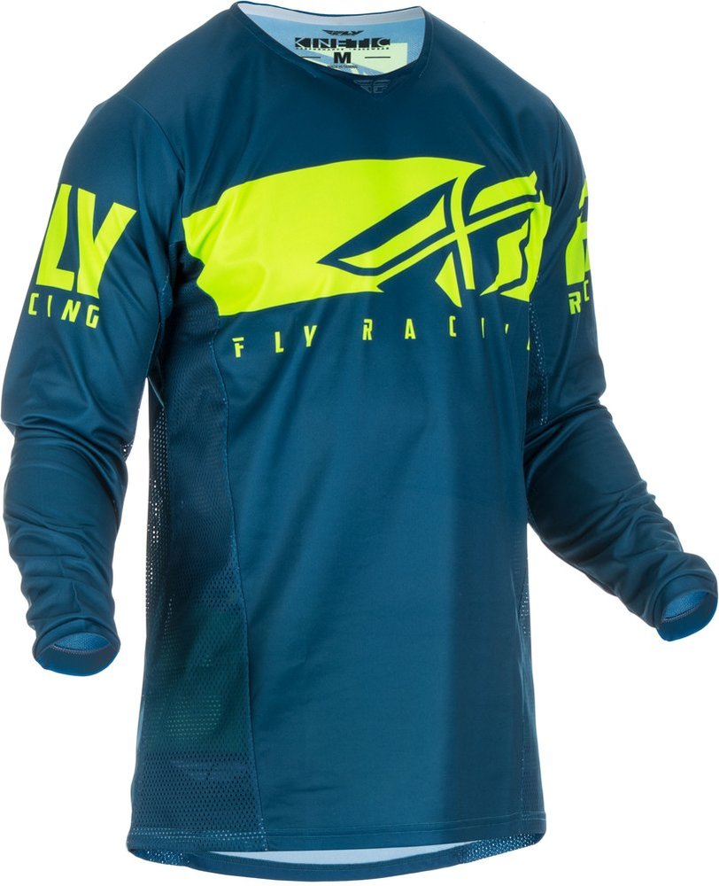Navy/Hi-Vis Fly Racing MX Motocross Boys Youth Kinetic Shield Jersey Pick Size 