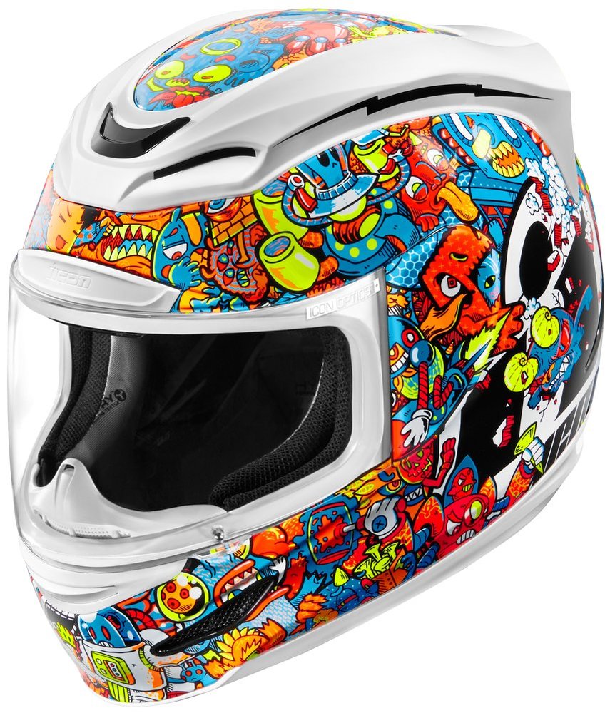 $199.00 Icon Airmada Doodles Full Face Motorcycle Helmet #261213