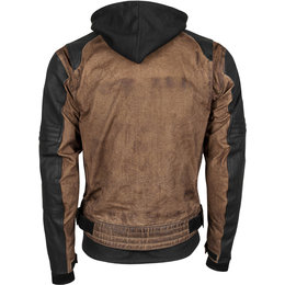 Speed & Strength Mens Straight Savage Armored Leather & Waxed Canvas Jacket Brown