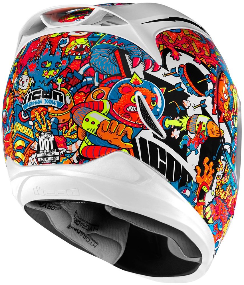 $199.00 Icon Airmada Doodles Full Face Motorcycle Helmet #261213