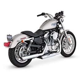 Vance & Hines Twin Slash 3 Round Slip On Muffler Chrome For Harley 04-10