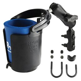 RAM Mount U-Bolt Cup Holder Self-Leveling With Cozy For Brake/Clutch Reservoir Black