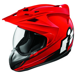 Icon Variant Double Stack Dual Sport Helmet With Visor Red