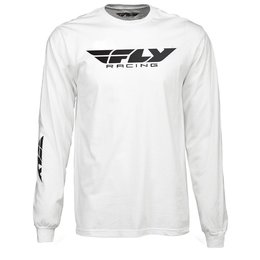 Fly Racing Mens Corporate Long Sleeve T-Shirt White