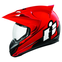 Icon Variant Double Stack Dual Sport Helmet With Visor Red